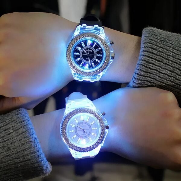 Luminous Watch For Students Personality Trends With 7 Color Led Light